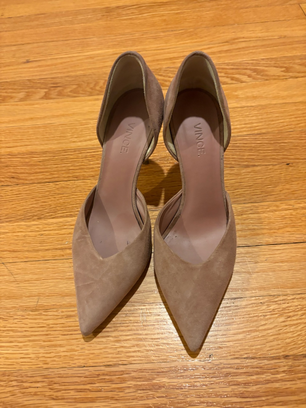 Vince Blush Pink Suede Pointed-Toe D'Orsay Pumps - Size 6